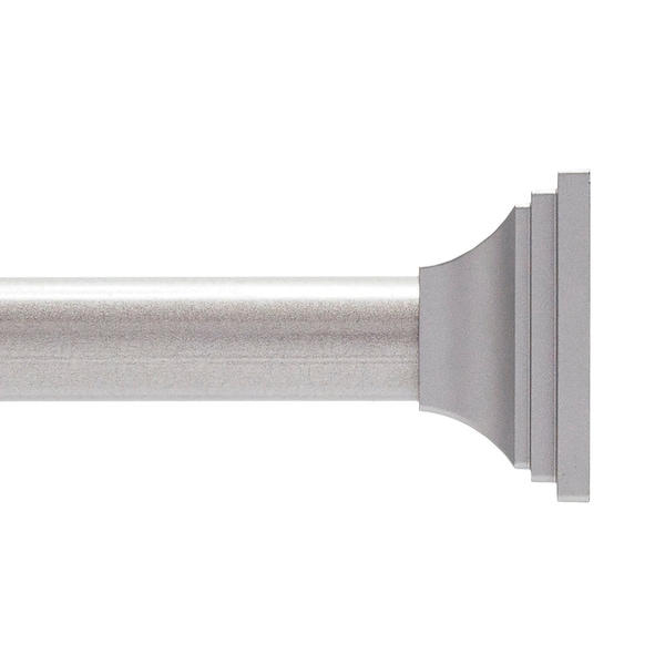 Kenney Mfg Twist & Fit No Tools Decorative Tension Shower Curtain Rod, 42-72in, Polished Pewter KN913C/20HUS - main